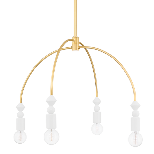 Mitzi Flora Chandelier in Aged Brass