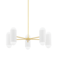 Mitzi Kira Chandelier in Aged Brass/soft White Combo