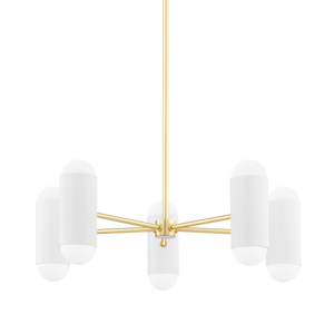 Mitzi Kira Chandelier in Aged Brass/soft White Combo