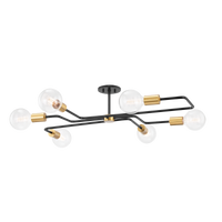 Mitzi Jena Semi Flush in AGED BRASS/TEXTURED BLACK COMBO