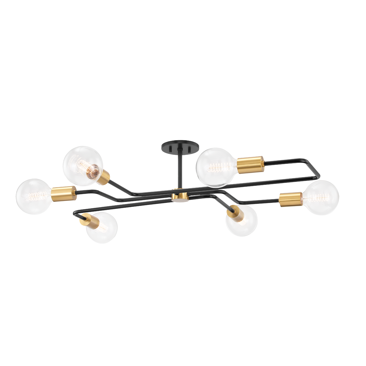 Mitzi Jena Semi Flush in AGED BRASS/TEXTURED BLACK COMBO