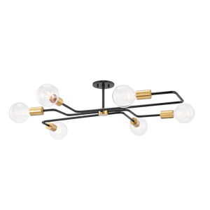 Mitzi Jena Semi Flush in AGED BRASS/TEXTURED BLACK COMBO