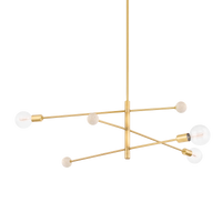 Mitzi Slater Chandelier in Aged Brass