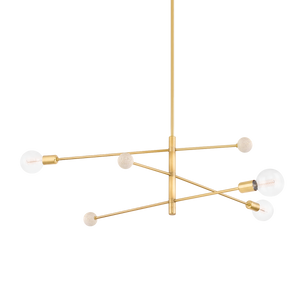 Mitzi Slater Chandelier in Aged Brass