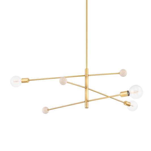 Mitzi Slater Chandelier in Aged Brass