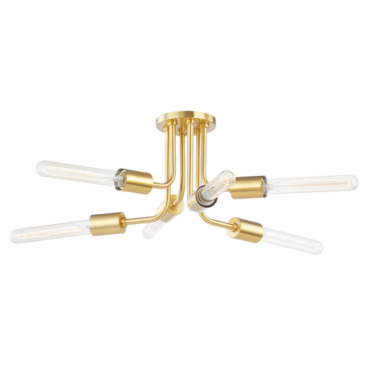 Mitzi Donny Semi Flush in Aged Brass