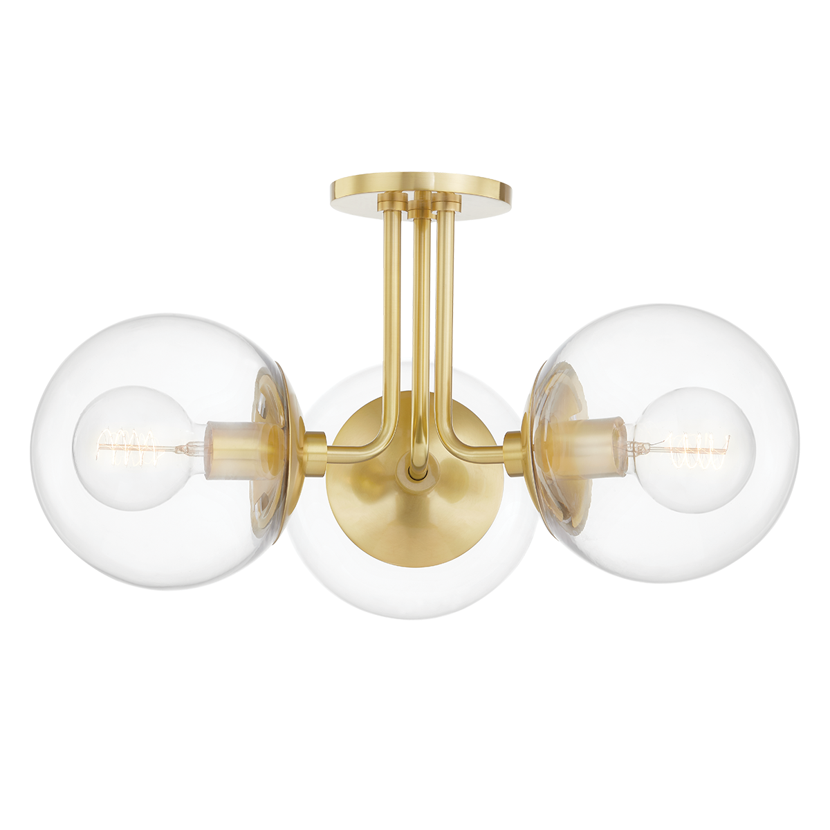 Mitzi Meadow Semi Flush in Aged Brass