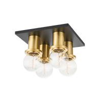 Mitzi Brandi Flush Mount in Aged Brass/soft Black