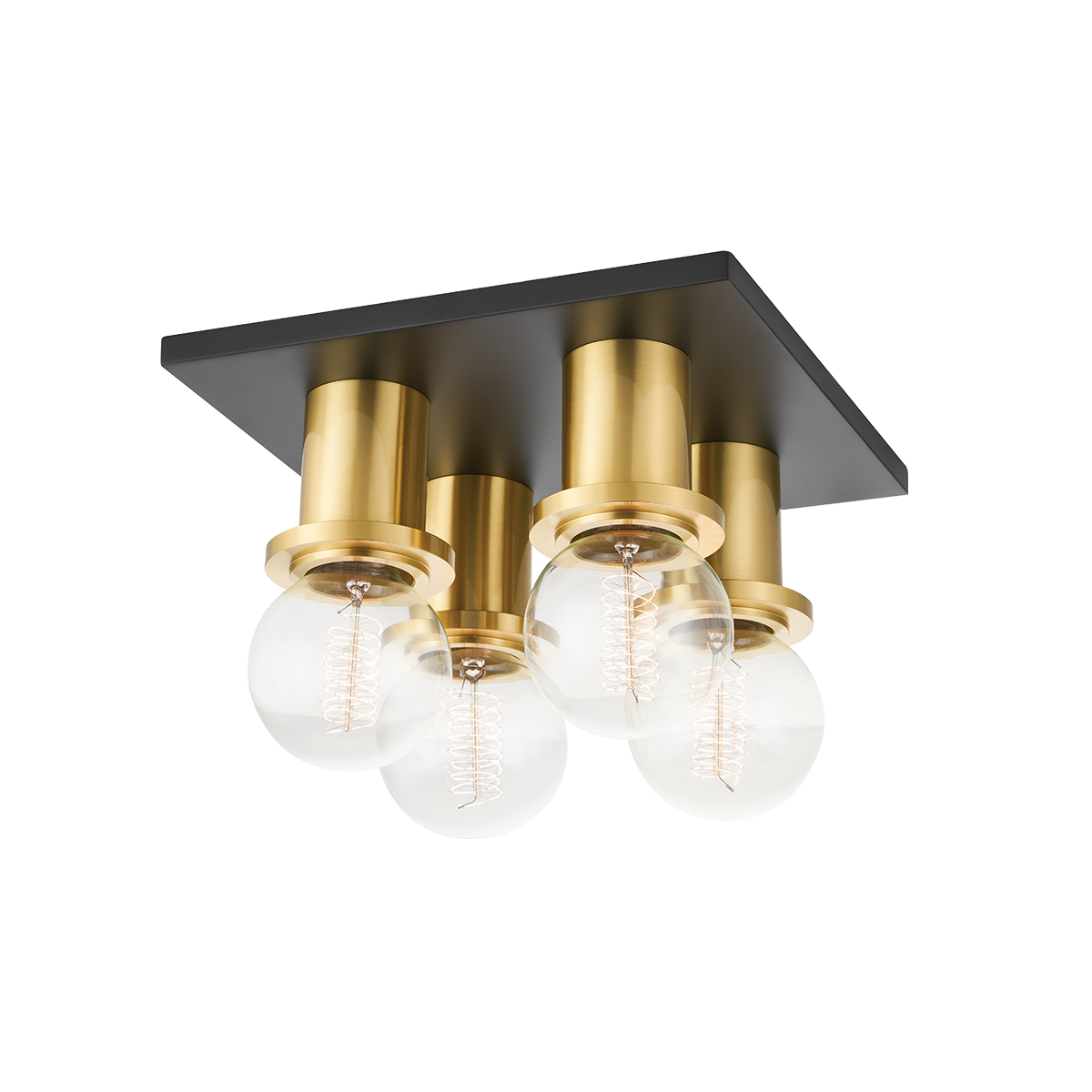 Mitzi Brandi Flush Mount in Aged Brass/soft Black