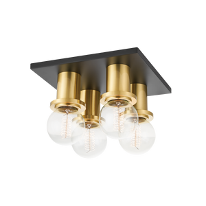 Mitzi Brandi Flush Mount in Aged Brass/soft Black