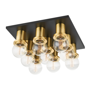 Mitzi Brandi Flush Mount in Aged Brass/soft Black