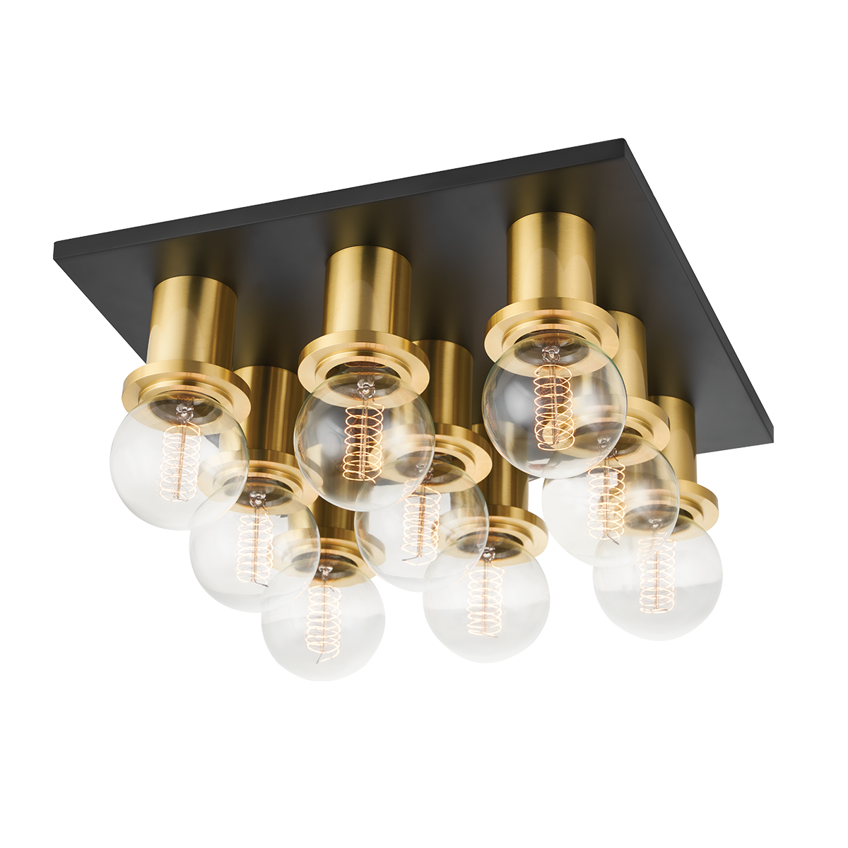 Mitzi Brandi Flush Mount in Aged Brass/soft Black