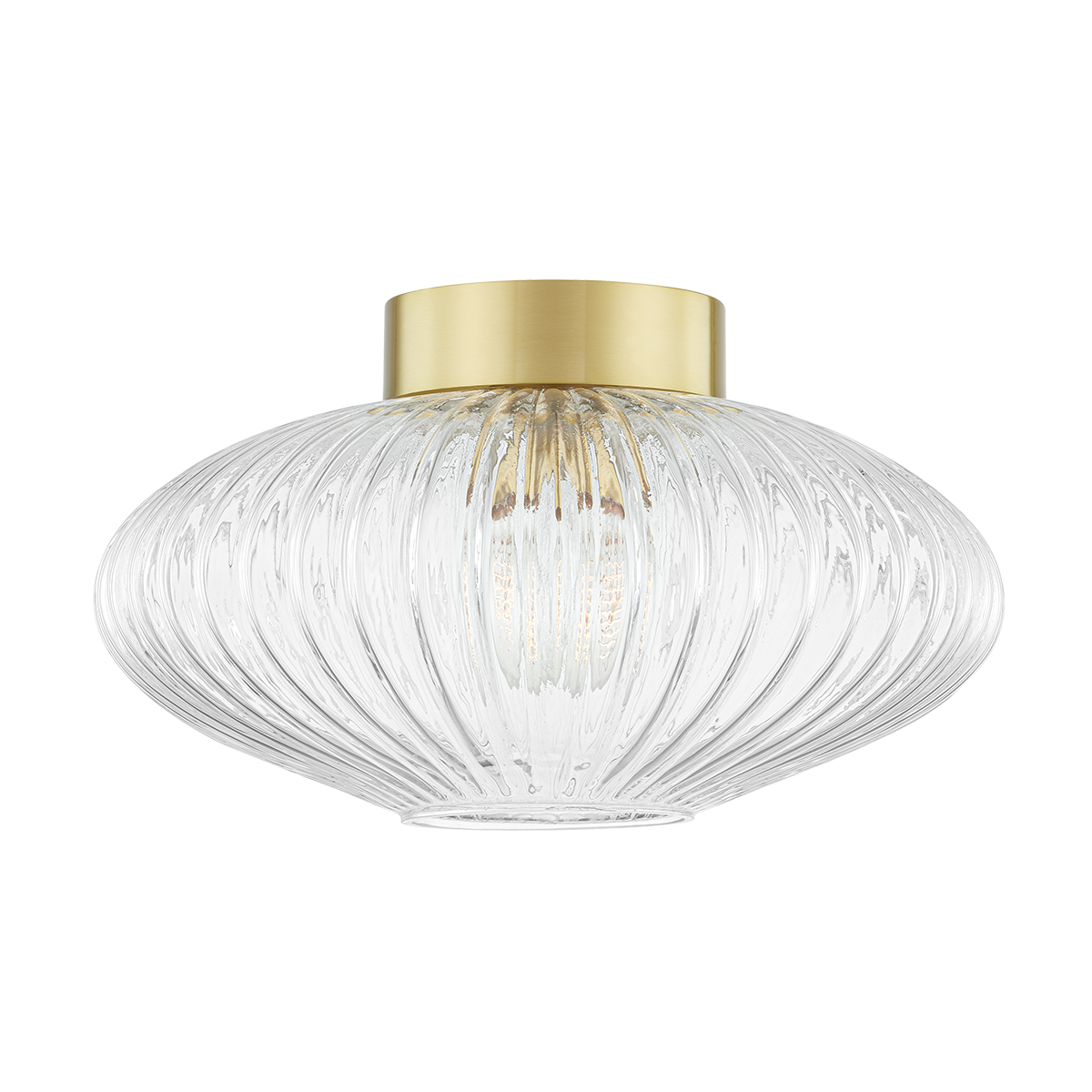 Mitzi Reba Flush Mount in Aged Brass