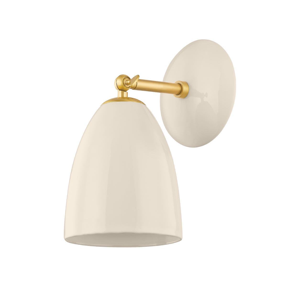 Mitzi KIRSTEN Wall Sconce in AGED BRASS/CERAMIC CREAM