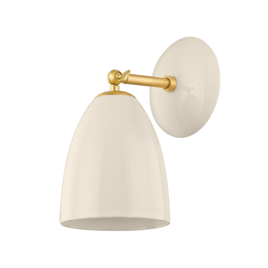 Mitzi KIRSTEN Wall Sconce in AGED BRASS/CERAMIC CREAM