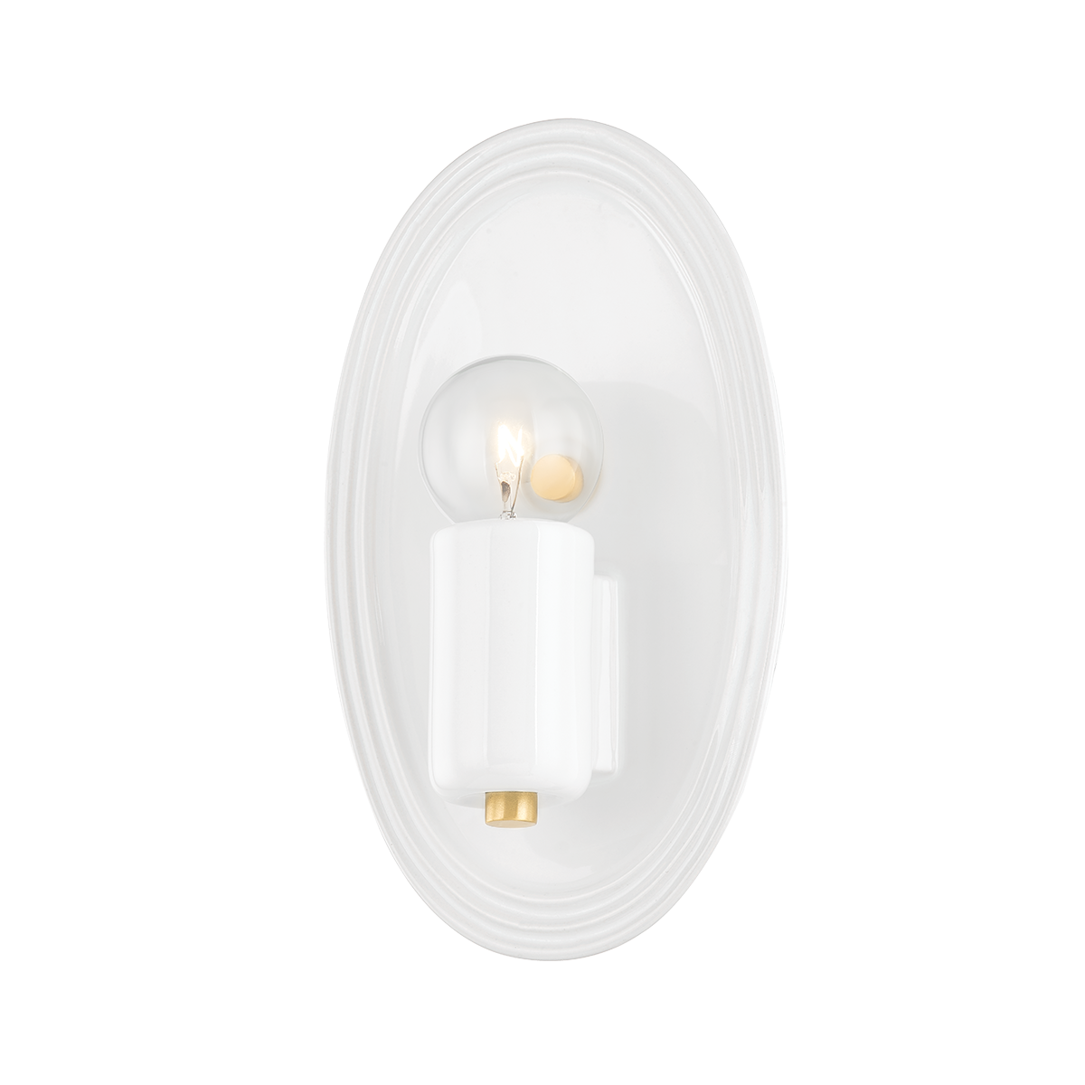 Mitzi JOYCE Wall Sconce in AGED BRASS/CERAMIC GLOSS WHITE