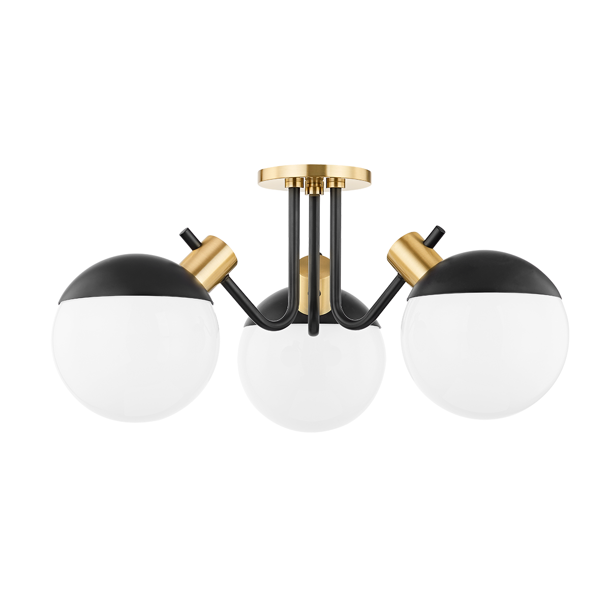 Mitzi Miranda Semi Flush in Aged Brass/soft Black
