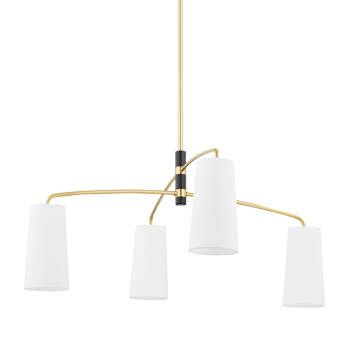 Mitzi Evelyn Chandelier in Aged Brass/soft Black