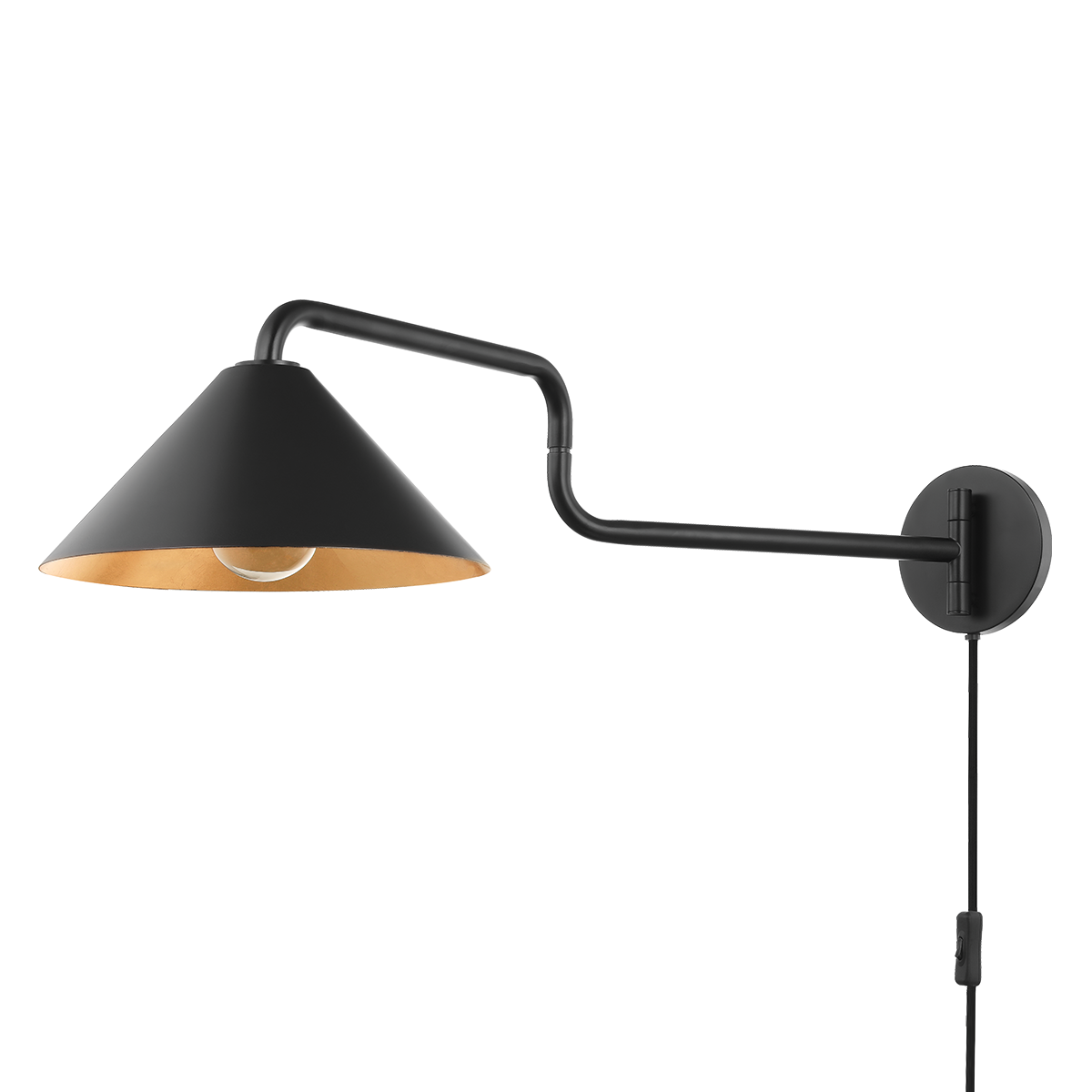 Mitzi BRIANNA Plug-in Sconce in Gold Leaf/soft Black Combo