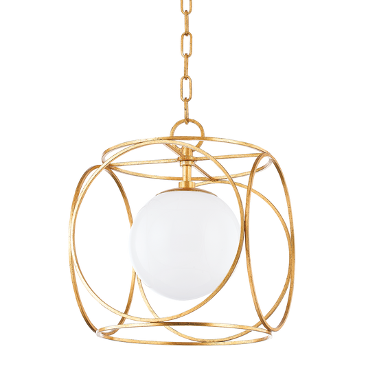 Mitzi Claire Pendant in Vintage Gold Leaf