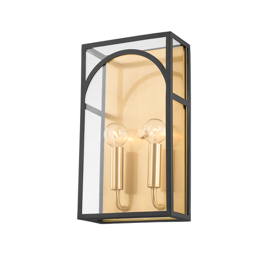 Mitzi Addison Wall Sconce in AGED BRASS/TEXTURED BLACK COMBO