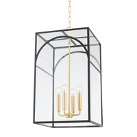 Mitzi Addison Pendant in AGED BRASS/TEXTURED BLACK COMBO