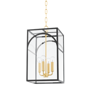 Mitzi Addison Pendant in AGED BRASS/TEXTURED BLACK COMBO