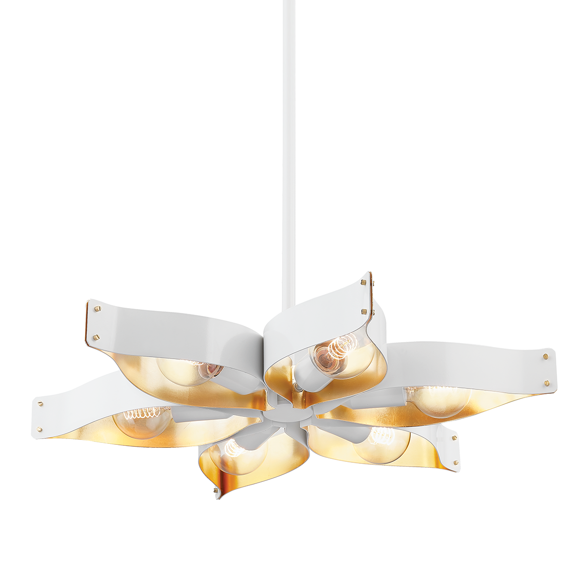 Mitzi Nala Chandelier in SOFT WHITE/GOLD LEAF