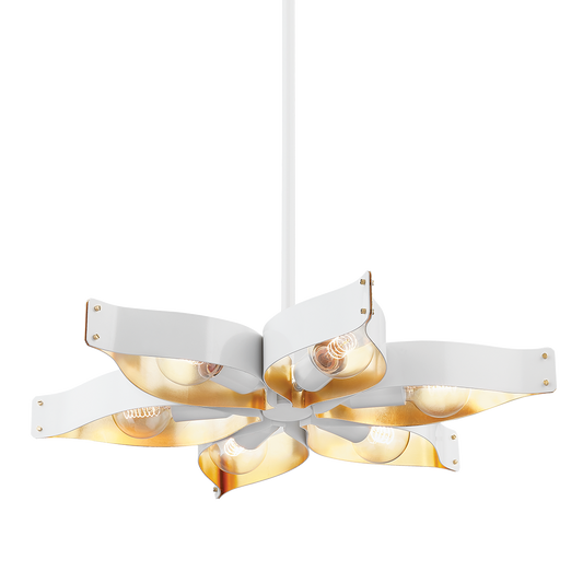 Mitzi Nala Chandelier in SOFT WHITE/GOLD LEAF