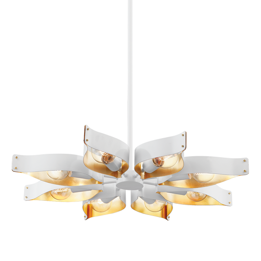 Mitzi Nala Chandelier in SOFT WHITE/GOLD LEAF
