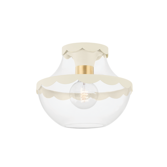 Mitzi ALAINA Semi Flush in Aged Brass