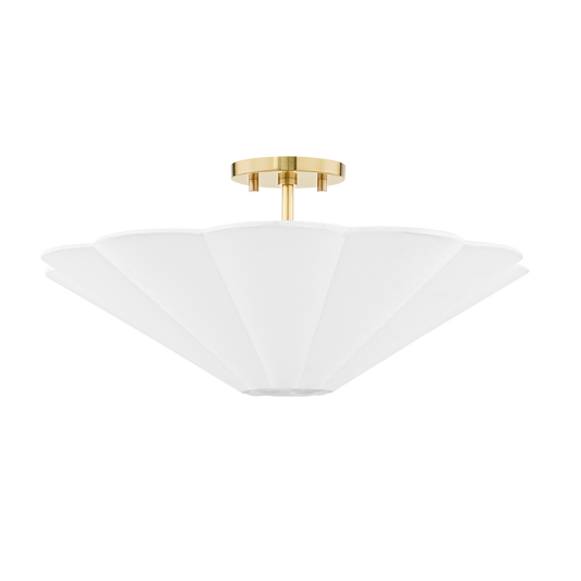 Mitzi Alana Semi Flush in Aged Brass