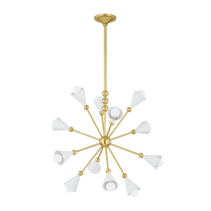 Mitzi HIKARI Chandelier in AGED BRASS/SOFT WHITE