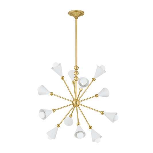 Mitzi HIKARI Chandelier in AGED BRASS/SOFT WHITE