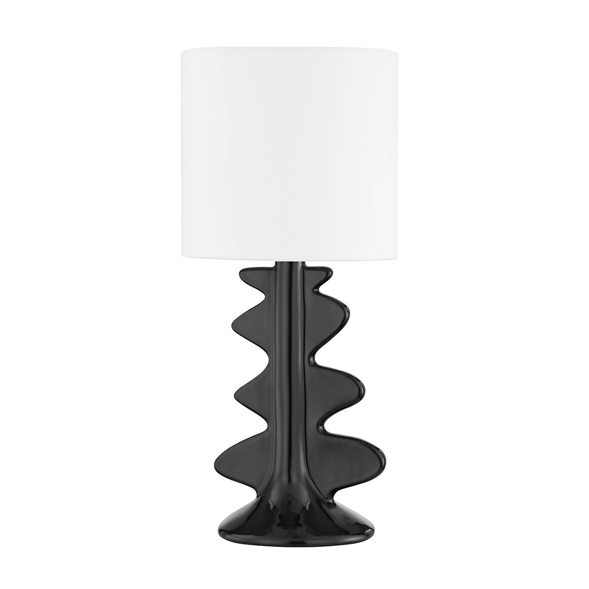 Mitzi Liwa Table Lamp in AGED BRASS/CERAMIC GLOSS BLACK