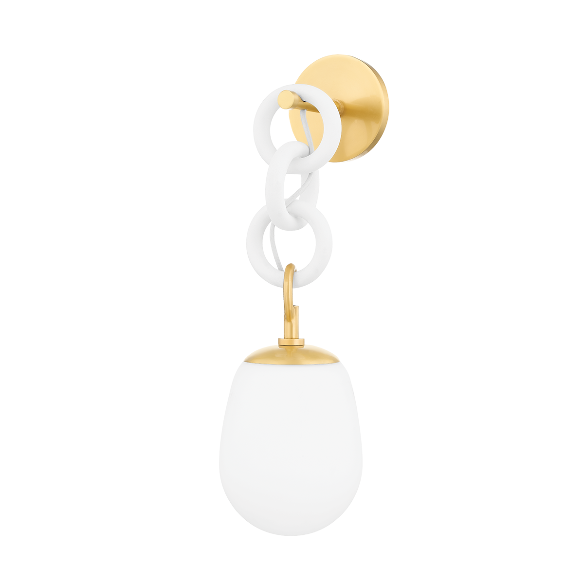 Mitzi Marina Wall Sconce in AGED BRASS/TEXTURED WHITE
