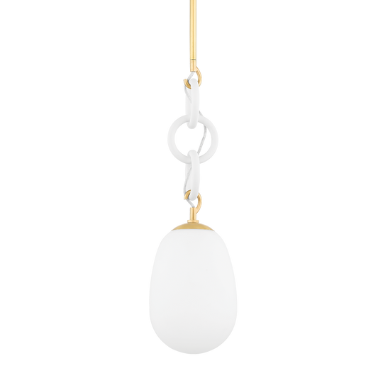 Mitzi Marina Pendant in AGED BRASS/TEXTURED WHITE