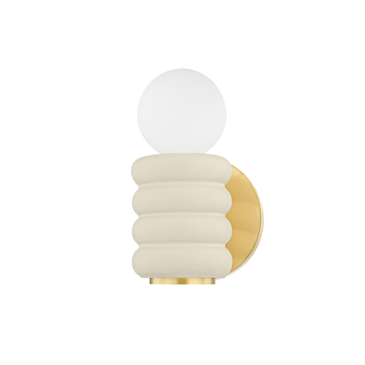 Mitzi Bibi Wall Sconce in AGED BRASS/CERAMIC ANTIQUE IVORY