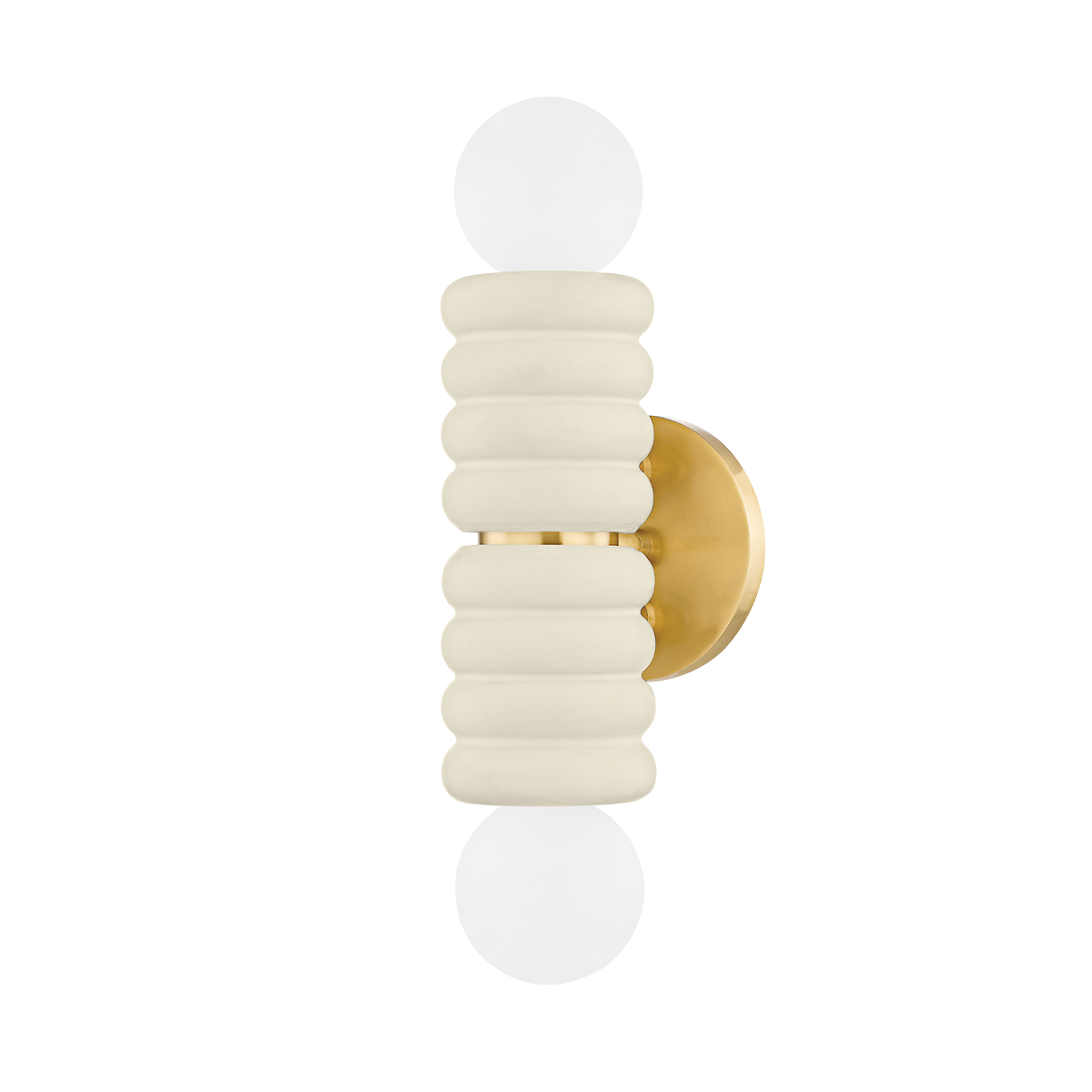 Mitzi Bibi Wall Sconce in AGED BRASS/CERAMIC ANTIQUE IVORY