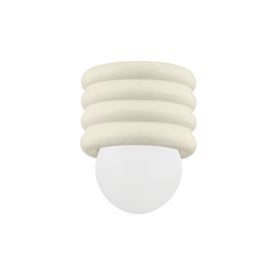 Mitzi Bibi Flush Mount in AGED BRASS/CERAMIC ANTIQUE IVORY
