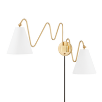 Mitzi Onda Plug-in Sconce in Aged Brass