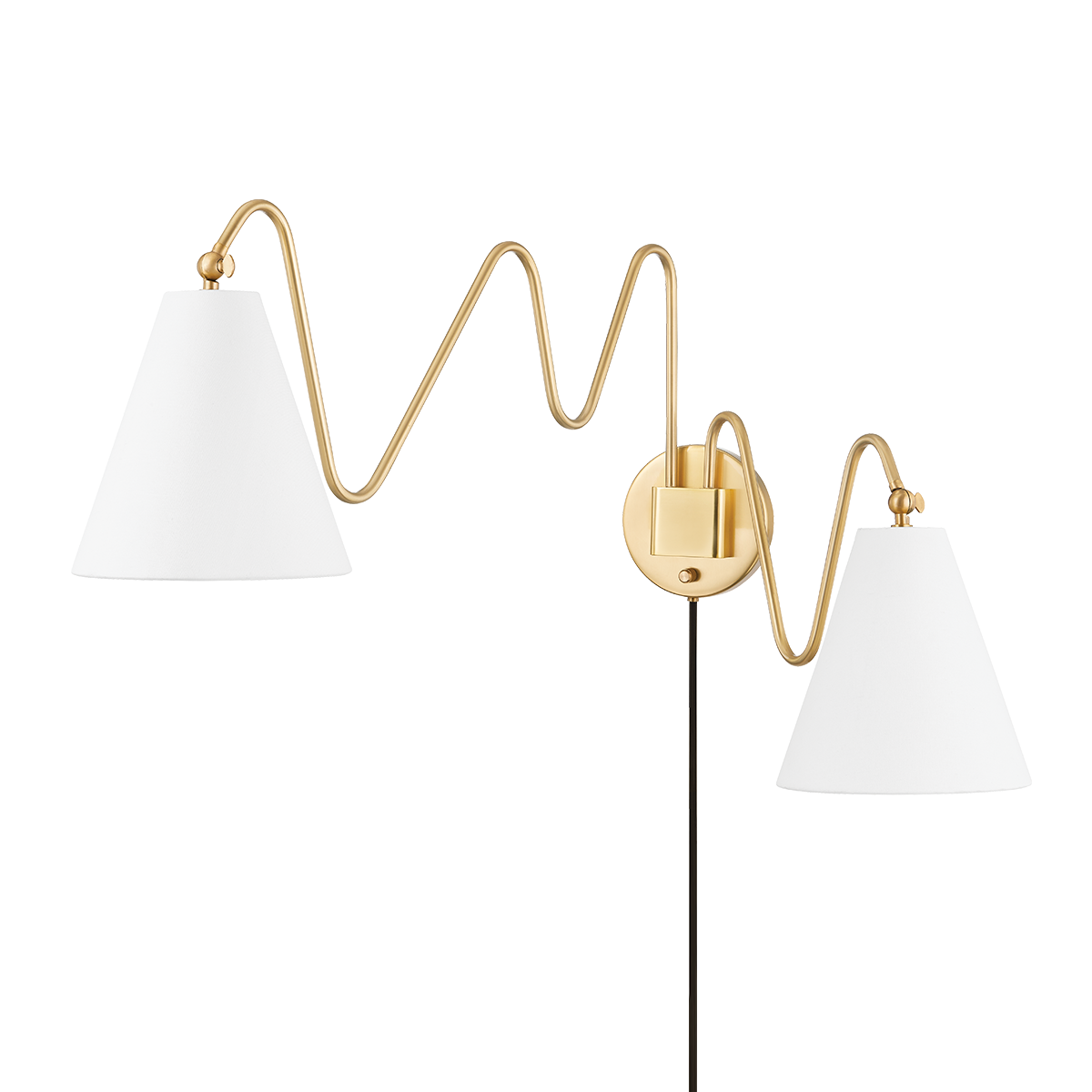 Mitzi Onda Plug-in Sconce in Aged Brass