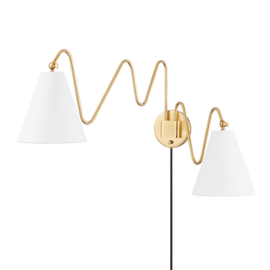 Mitzi Onda Plug-in Sconce in Aged Brass