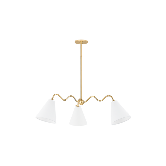 Mitzi ONDA Chandelier in AGED BRASS