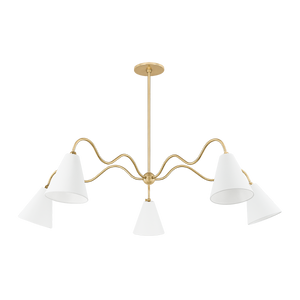 Mitzi ONDA Chandelier in AGED BRASS
