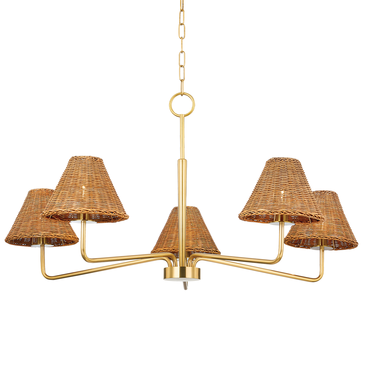 Mitzi Issa Chandelier in Aged Brass