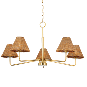 Mitzi Issa Chandelier in Aged Brass