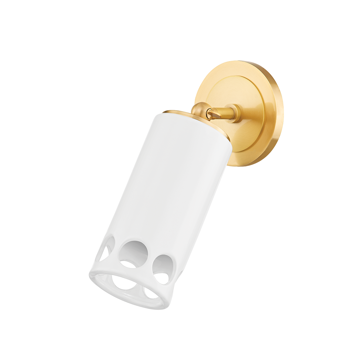 Mitzi Jean Wall Sconce in AGED BRASS/CERAMIC GLOSS WHITE