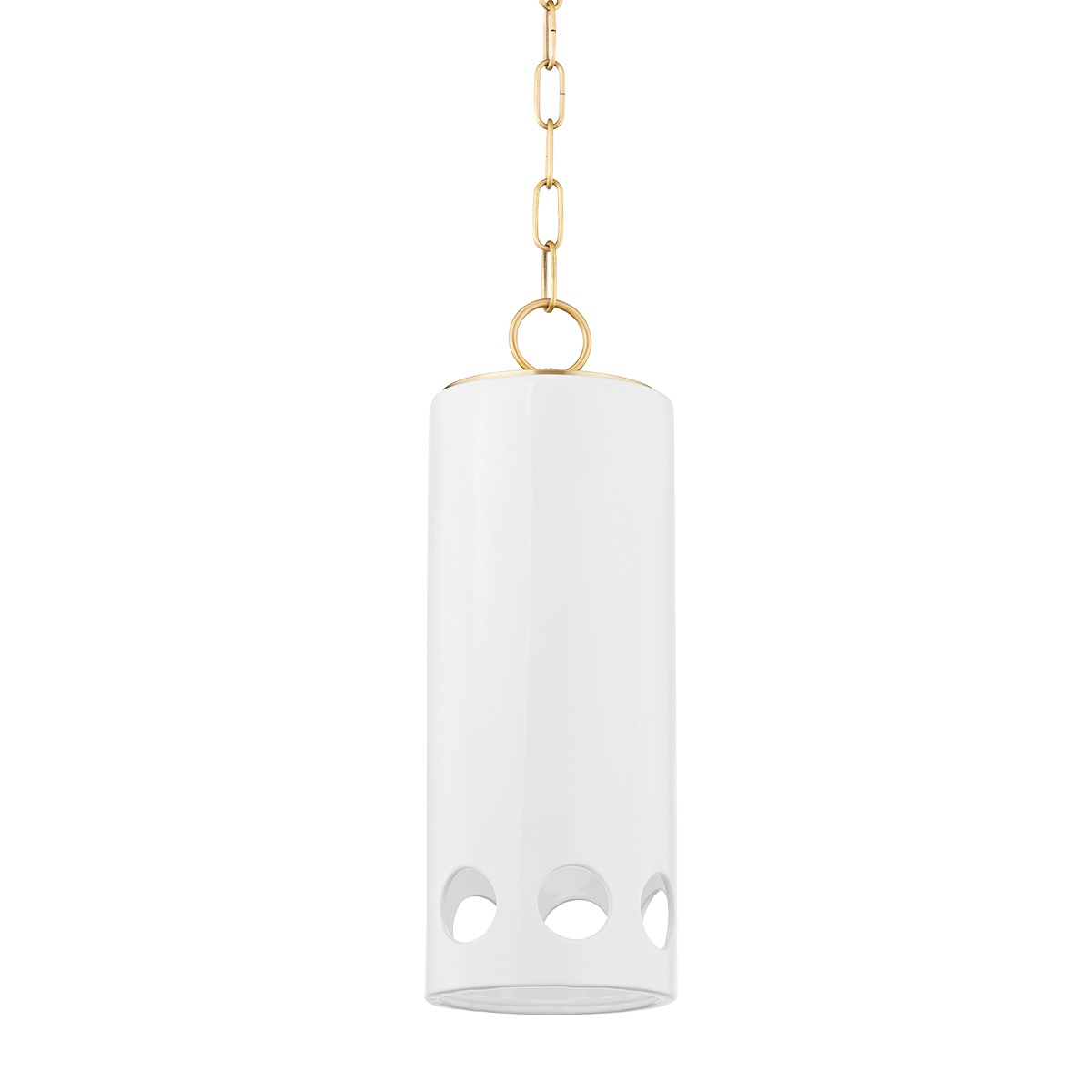 Mitzi Jean Pendant in AGED BRASS/CERAMIC GLOSS WHITE