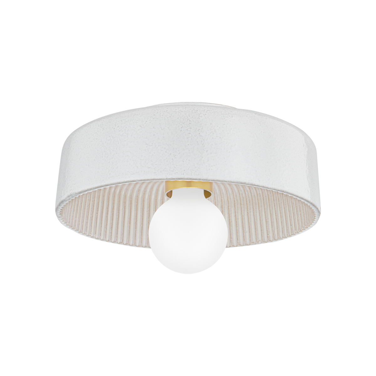 Mitzi RAY Flush Mount in Aged Brass/ Ceramic Reactive White